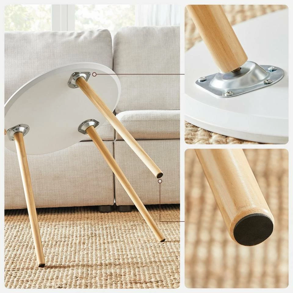 VASAGLE Beistelltisch »LET07WN«, Beistelltisch-Set rund, Sofatische, Couchtische, weiß 8 VASAGLE Beistelltisch »LET07WN«, Beistelltisch-Set rund, Sofatische, Couchtische, weiß – Bild 6