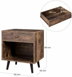 VASAGLE Nachttisch »LET71BX«, Nachttisch, Kleiner Beistelltisch, Beine aus Kiefernholz, vintage 14 VASAGLE Nachttisch »LET71BX«, Nachttisch, Kleiner Beistelltisch, Beine aus Kiefernholz, vintage -Vasagleaus Geschaft 2dcfd3ed 58b8 4a65 8d1d e0ae1a377384
