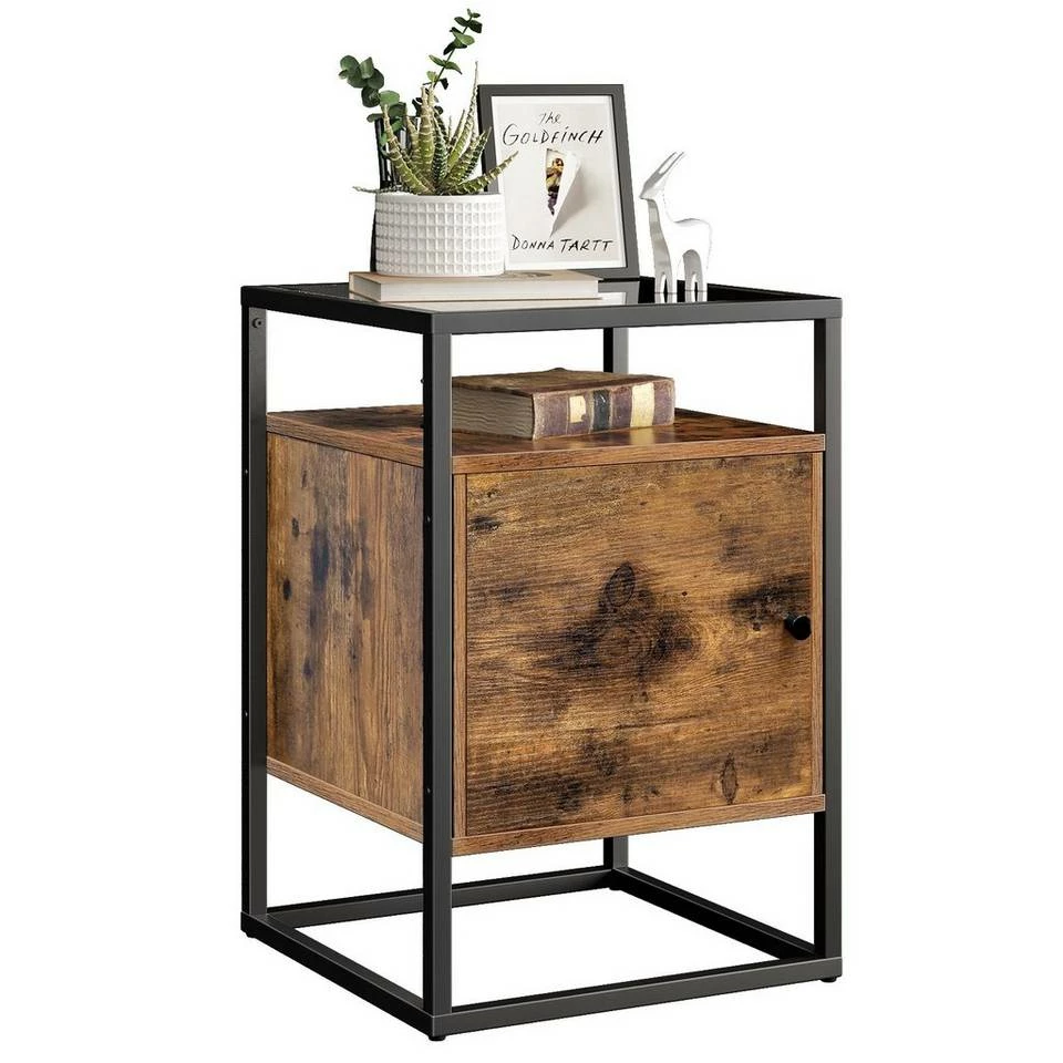 VASAGLE Nachttisch »LNT05BX«, Nachtschrank, Beistelltisch, Glastisch, vintage 3 VASAGLE Nachttisch »LNT05BX«, Nachtschrank, Beistelltisch, Glastisch, vintage