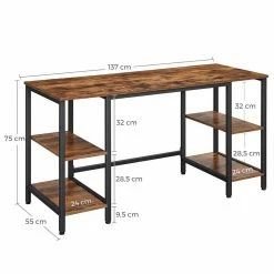 VASAGLE Schreibtisch »LWD54X«, Bartisch, Bürotisch, Computertisch, große Tischoberfläche, Arbeitszimmer, 137 x 55 x 75 cm, vintage -Vasagleaus Geschaft 30d98799 d523 478c b599 e438f9088385