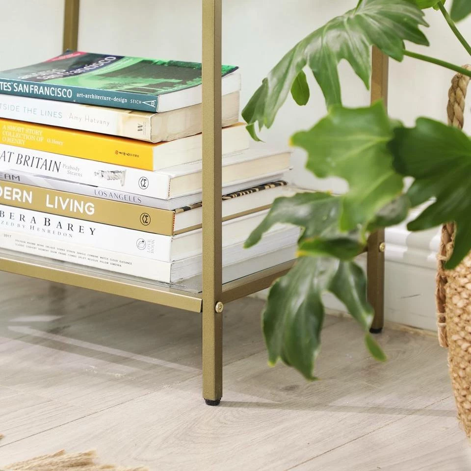 VASAGLE Standregal »LGT28G LGT028B61«, Badezimmerregal, Küchenregal, Flurregal, stabil, einfacher Aufbau, Wohnzimmer, Schlafzimmer Goldfarben, Schwarz 8 VASAGLE Standregal »LGT28G LGT028B61«, Badezimmerregal, Küchenregal, Flurregal, stabil, einfacher Aufbau, Wohnzimmer, Schlafzimmer Goldfarben, Schwarz – Bild 6