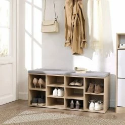 VASAGLE Schuhbank »LHS10«, Schuhregal, Sitzbank, 10 Fächer, mit Polsterung, multifunktional, 104 x 30 x 48 cm Natur, Vintage, Weiß 42 VASAGLE Schuhbank »LHS10«, Schuhregal, Sitzbank, 10 Fächer, mit Polsterung, multifunktional, 104 x 30 x 48 cm Natur, Vintage, Weiß -Vasagleaus Geschaft 35d5363e 4ca7 48c4 8e6c 7bb32efa9f25