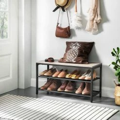 VASAGLE Schuhbank »LBS73 LBS74 LBS078«, Schuhregal mit Sitzfläche, Schuhablage, Flur, verschiedene Größen, vintage Grau -Vasagleaus Geschaft 35f305c3 3c32 4dcc 8ce8 bfc5afc840c3