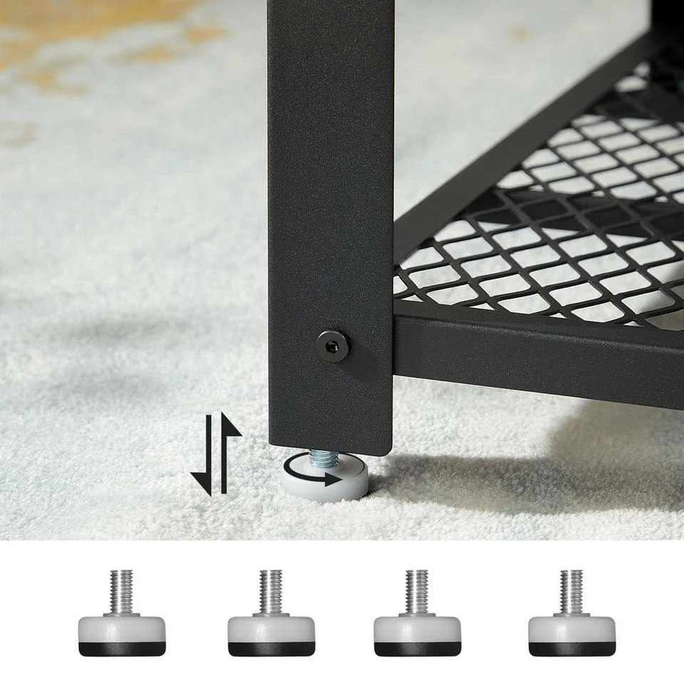 VASAGLE Couchtisch »LCT61«, Fernsehtisch mit großer Ablage, rautenförmiges Gitter, schwarzes Gestell, 106,2 x 60,2 x 45 cm Grau, Vintage 9 VASAGLE Couchtisch »LCT61«, Fernsehtisch mit großer Ablage, rautenförmiges Gitter, schwarzes Gestell, 106,2 x 60,2 x 45 cm Grau, Vintage – Bild 7