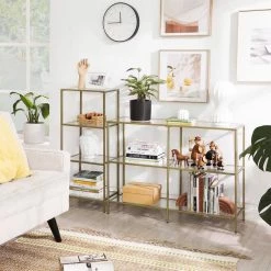 VASAGLE Standregal »LGT28G LGT028B61«, Badezimmerregal, Küchenregal, Flurregal, stabil, einfacher Aufbau, Wohnzimmer, Schlafzimmer Goldfarben, Schwarz 22 VASAGLE Standregal »LGT28G LGT028B61«, Badezimmerregal, Küchenregal, Flurregal, stabil, einfacher Aufbau, Wohnzimmer, Schlafzimmer Goldfarben, Schwarz -Vasagleaus Geschaft 37ef206b eb4a 4219 a02b bfaa4c78e4af