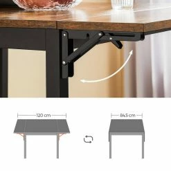 VASAGLE Esstisch »KDT077B01«, Küchentisch für 2-4 Personen, Klappbar, für kleine Räume, vintage -Vasagleaus Geschaft 3827dfe3 389c 4322 bd68 ff0cab6dcf6e