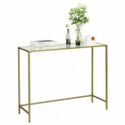 VASAGLE Konsolentisch »LGT26G LGT026A02 LGT026B01«, Beistelltisch, Sofatisch stabil, Glastisch, Wohnzimmer Ros&eacute;gold, Goldfarben, Schwarz -Vasagleaus Geschaft 3944755f 2781 44c1 8c0a bb9ecc694aaa