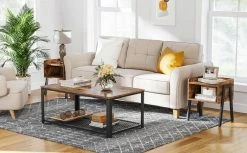 VASAGLE Nachttisch »LET54X LET799B01« (1-St), Beistelltisch, stapelbarer Nachtschrank, Metallbeine, vintage -Vasagleaus Geschaft 398cebe9 b5a2 483a 8619 2564cb57ee5b