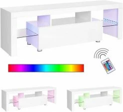 VASAGLE Lowboard »LTV14WT«, TV-Schrank, Fernsehschrank, TV-Regal, mit LED-Beleuchtung, für Fernseher bis 60 Zoll, 140 x 35 x 45 cm -Vasagleaus Geschaft 39a7ebb6 c7e9 433b 9821 c5173af84e21