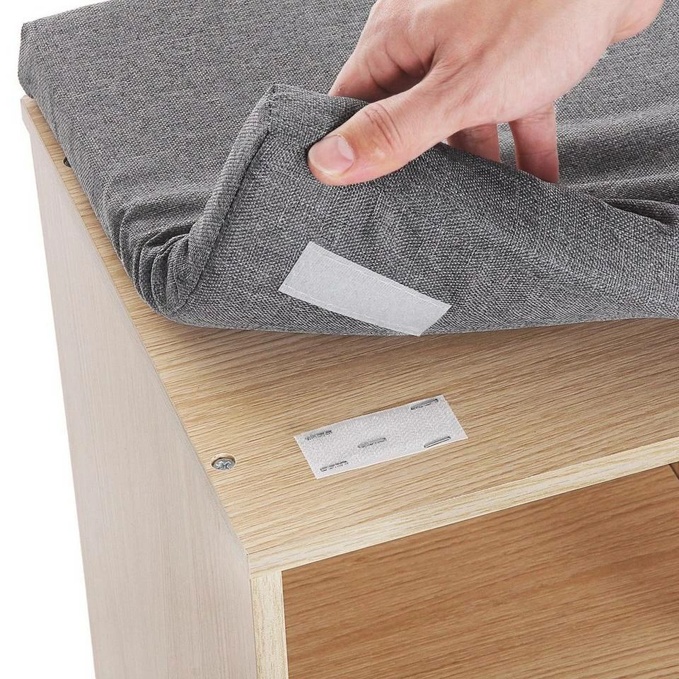 VASAGLE Schuhbank »LHS10«, Schuhregal, Sitzbank, 10 Fächer, mit Polsterung, multifunktional, 104 x 30 x 48 cm Natur, Vintage, Weiß 19 VASAGLE Schuhbank »LHS10«, Schuhregal, Sitzbank, 10 Fächer, mit Polsterung, multifunktional, 104 x 30 x 48 cm Natur, Vintage, Weiß – Bild 17