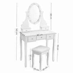 VASAGLE Schminktisch »RDT09WL«, Frisiertisch, Kosmetiktisch mit Beleuchtung, mit Spiegel und Hocker, 5 Schubladen 16 VASAGLE Schminktisch »RDT09WL«, Frisiertisch, Kosmetiktisch mit Beleuchtung, mit Spiegel und Hocker, 5 Schubladen -Vasagleaus Geschaft 3a9ee4f7 a0d5 4167 bcfd 840a21ae60d2