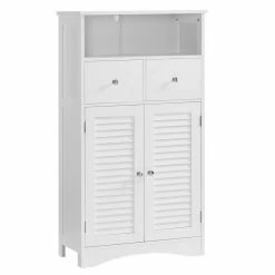 VASAGLE Badkommode »BBC145W01«, Kommode mit 2 Türen, 2 Schubladen, Hoch 108 cm, verstellbare Regalebene, skandinavischer Stil, weiß -Vasagleaus Geschaft 3b611d91 4542 4790 a9d6 4490b1c007f6