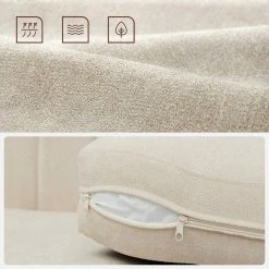 VASAGLE 3-Sitzer »LCS030«, Couch für Wohnzimmer, Beine aus Massivholz, Mid-Century Stil, 191 x 80,5 x 86 cm Beige, Grau -Vasagleaus Geschaft 3b84cec7 53db 4613 89ce 35ca6b03e7ca