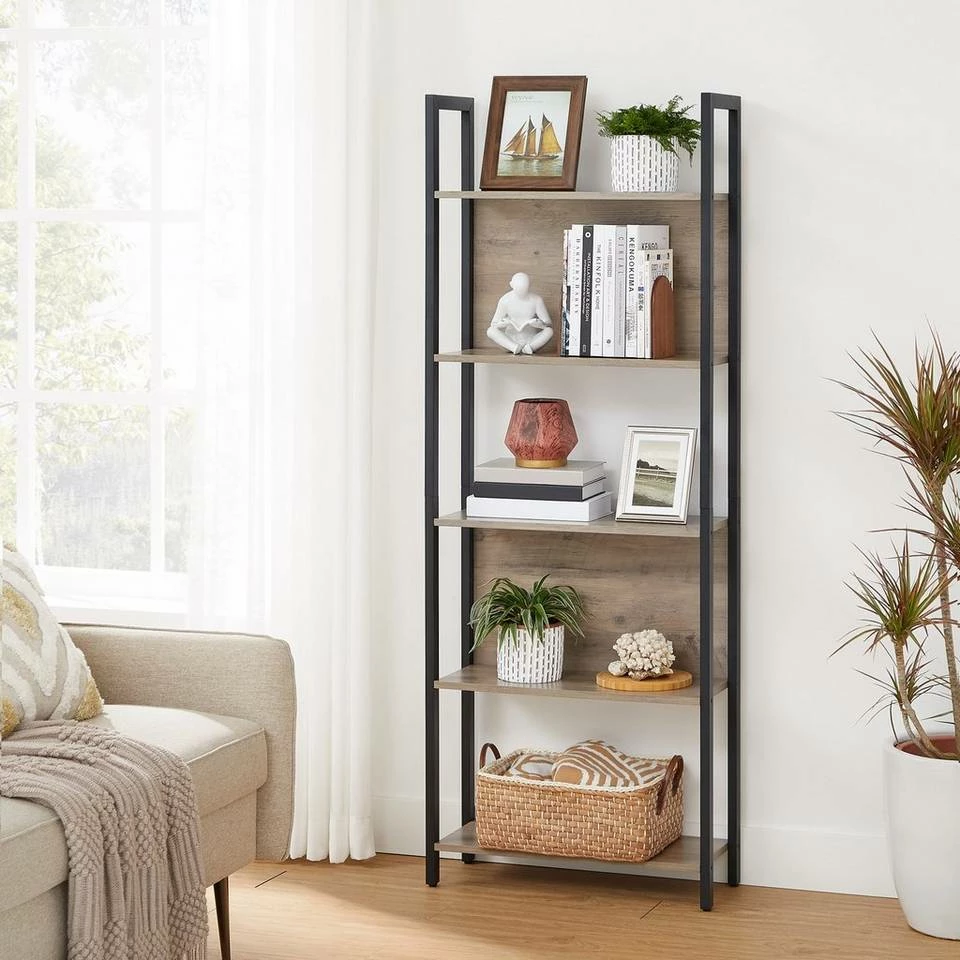 VASAGLE Bücherregal »LLS025B01 LLS025B02«, Standregal, Küchenregal, 5 offenen Regalebenen, Flur, Küche, Büro Grau, Vintage 13 VASAGLE Bücherregal »LLS025B01 LLS025B02«, Standregal, Küchenregal, 5 offenen Regalebenen, Flur, Küche, Büro Grau, Vintage – Bild 11