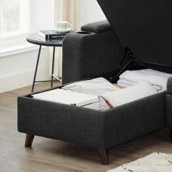 VASAGLE Schlafsofa »LCS801«, Bettsofa mit Stauraum, Ecksofa, mit Becherhalter, einfache Montage, 223 x 142 x 88 cm (L x B x H), modern Dunkelgrau, Hellgrau -Vasagleaus Geschaft 3babdb31 ec3c 4551 9122 646ce7f96b78