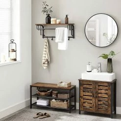 VASAGLE Wandgarderobe »LCR12BX LCR11BX«, Wandregal mit 5 Haken und Ablage, vintage -Vasagleaus Geschaft 3c301260 8262 436d a23b 4fe14572ee72