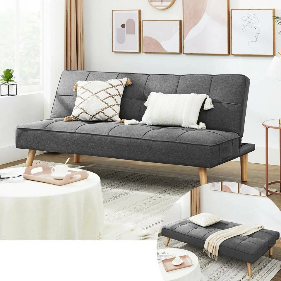 VASAGLE Schlafsofa »LCS701«, Schlafcouch, Bettsofa, 175 x 83 x 76 cm, Ausklappsofa, Wohnheim, grau Beige 2 VASAGLE Schlafsofa »LCS701«, Schlafcouch, Bettsofa, 175 x 83 x 76 cm, Ausklappsofa, Wohnheim, grau Beige