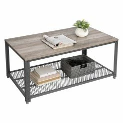 VASAGLE Couchtisch »LCT61«, Fernsehtisch mit großer Ablage, rautenförmiges Gitter, schwarzes Gestell, 106,2 x 60,2 x 45 cm Grau, Vintage 27 VASAGLE Couchtisch »LCT61«, Fernsehtisch mit großer Ablage, rautenförmiges Gitter, schwarzes Gestell, 106,2 x 60,2 x 45 cm Grau, Vintage -Vasagleaus Geschaft 3e628763 1bd9 4a30 ad3c c98494fee2ce