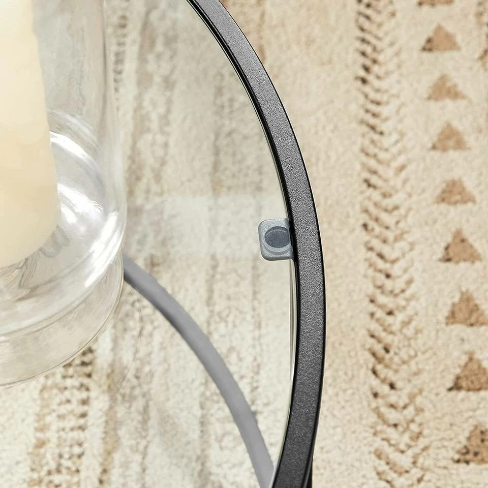 VASAGLE Couchtisch »LGT21G«, Beistelltisch, Glastisch, Sofatisch mit Metallgestell, Hartglas, Ø 84 cm, rund, stabil Gold, Schwarz 14 VASAGLE Couchtisch »LGT21G«, Beistelltisch, Glastisch, Sofatisch mit Metallgestell, Hartglas, Ø 84 cm, rund, stabil Gold, Schwarz – Bild 12