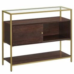 VASAGLE Konsolentisch »LSC016B24«, Beistelltisch, Flurtisch, mit Schiebetür, Schokoladenbraun-Mattgold 20 VASAGLE Konsolentisch »LSC016B24«, Beistelltisch, Flurtisch, mit Schiebetür, Schokoladenbraun-Mattgold -Vasagleaus Geschaft 3f39438a 5c61 4f37 bfea e749d2b6974d