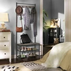 VASAGLE Garderobenständer »HSR41«, Kleiderständer mit Schuhablagen, vintage Grau, Walnussbraun 38 VASAGLE Garderobenständer »HSR41«, Kleiderständer mit Schuhablagen, vintage Grau, Walnussbraun -Vasagleaus Geschaft 41899988 d5ad 4f73 86d2 8fd9ca29ecb8