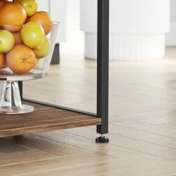 VASAGLE Standregal »KKS035/35«, Küchenregal mit Metallkorb, 6 S-Haken und Regalablagen, 90 x 40 x 132 cm, Industrie-Design Haselnussbraun-schwarz, Greige-schwarz, Vintage -Vasagleaus Geschaft 43df13ff aedf 4624 92b7 a34cc75e8656