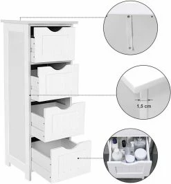 VASAGLE Badkommode »LHC40W LHC040G01«, Badezimmerschrank, Badschrank, weiß Grau, Wei&szlig; -Vasagleaus Geschaft 448f3735 950f 4ae2 a04c 3fc665a28f23