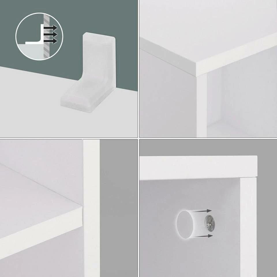 VASAGLE Raumteiler »LBC203 LBC24«, Würfelregal, Bücherschrank, freistehend, als Dekoration, Wohnzimmer, Schlafzimmer, Kinderzimmer Eiche Hell, Weiß, Vintage 25 VASAGLE Raumteiler »LBC203 LBC24«, Würfelregal, Bücherschrank, freistehend, als Dekoration, Wohnzimmer, Schlafzimmer, Kinderzimmer Eiche Hell, Weiß, Vintage – Bild 23