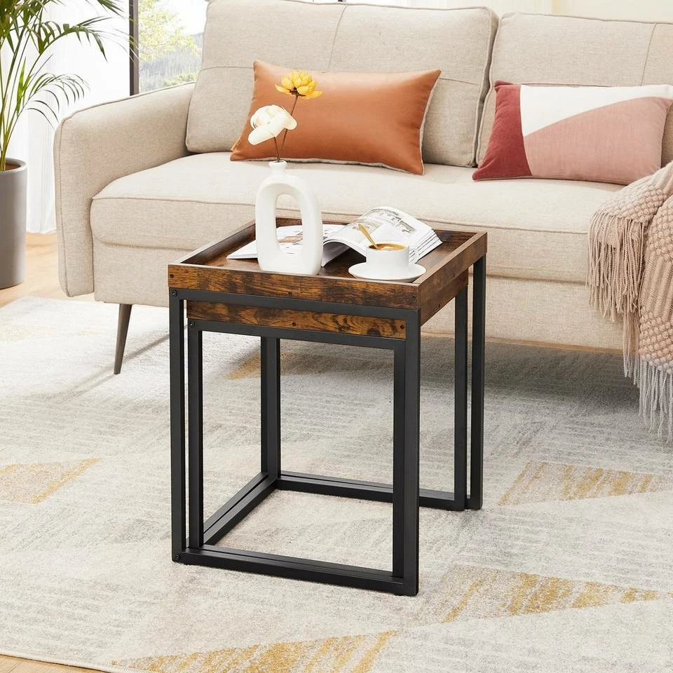 VASAGLE Beistelltisch »LNT222B01«, Sideboard, 2er Set, für Wohnzimmer, Esszimmer, Schlafzimmer, vintage 5 VASAGLE Beistelltisch »LNT222B01«, Sideboard, 2er Set, für Wohnzimmer, Esszimmer, Schlafzimmer, vintage – Bild 3