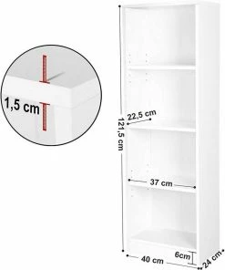 VASAGLE Bücherregal »LBC104W«, Standregal, Bücherschrank, weiß 10 VASAGLE Bücherregal »LBC104W«, Standregal, Bücherschrank, weiß -Vasagleaus Geschaft 4744b7c0 4898 4e98 8619 4b11f46d9acc