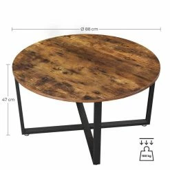 VASAGLE Couchtisch »LCT88X«, Beistelltisch, Sofatisch, Kaffeetisch, stabiles Eisengestell, 88 x 47 cm (x H), Industrie-Design, vintage -Vasagleaus Geschaft 474bb27d c429 4742 a614 4aa65a172f51