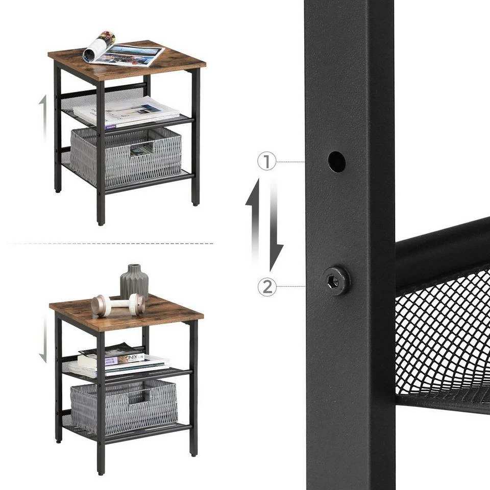 VASAGLE Nachttisch »LET24X«, Beistelltisch-Set, 2er-Set Sofatische, vintage 10 VASAGLE Nachttisch »LET24X«, Beistelltisch-Set, 2er-Set Sofatische, vintage – Bild 8