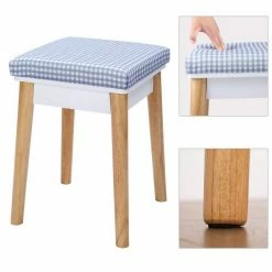 VASAGLE Schminktisch »RDT11BK RDT11K«, Frisiertisch, mit rundem Spiegel und gepolstertem Hocker, 2 große Schubladen Schwarz | schwarz, Weiß | natur -Vasagleaus Geschaft 4ea26b5a c2ae 40fe b772 c5fc3e4f30de