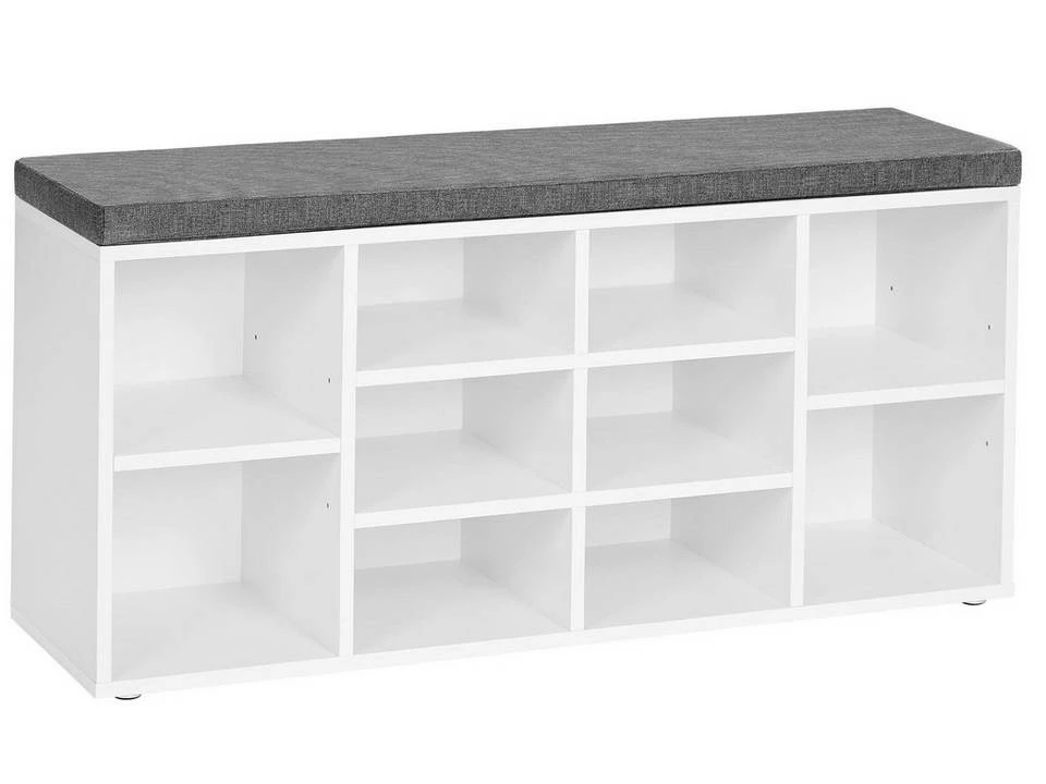 VASAGLE Schuhbank »LHS10«, Schuhregal, Sitzbank, 10 Fächer, mit Polsterung, multifunktional, 104 x 30 x 48 cm Natur, Vintage, Weiß 23 VASAGLE Schuhbank »LHS10«, Schuhregal, Sitzbank, 10 Fächer, mit Polsterung, multifunktional, 104 x 30 x 48 cm Natur, Vintage, Weiß – Bild 21