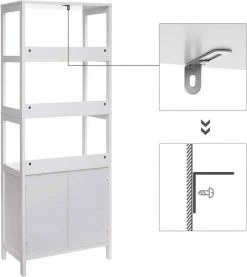VASAGLE Badkommode »BBC82WT«, Badschrank, Bücherregal, 60 x 32,5 x 154 cm, mattweiß 14 VASAGLE Badkommode »BBC82WT«, Badschrank, Bücherregal, 60 x 32,5 x 154 cm, mattweiß -Vasagleaus Geschaft 4f4ebb5e 13e7 45d0 b435 82bced4e4e6a