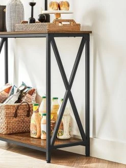 VASAGLE Konsolentisch »LNT088B01 LNT100B01«, Beistelltisch, Flurtisch, Sofatisch, 100 x 35 x 80 cm, für Wohnzimmer, Flur, vintagebraun-schwarz -Vasagleaus Geschaft 4f9d1eca d872 4ad3 90d3 32cda2575cd3