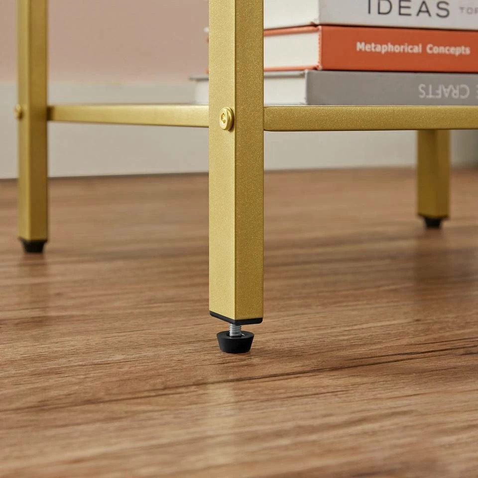 VASAGLE Nachttisch »LET512A10«, Beistelltisch, mit Schublade und Gitterablage, modern, weiß-goldfarben 8 VASAGLE Nachttisch »LET512A10«, Beistelltisch, mit Schublade und Gitterablage, modern, weiß-goldfarben – Bild 6