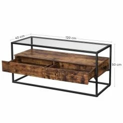 VASAGLE Lowboard »LTV051B01«, TV-Regal, Fernsehtisch, Couchtisch, Glastisch, vintage -Vasagleaus Geschaft 5416bba3 5c00 436d 893d b60a712bc078