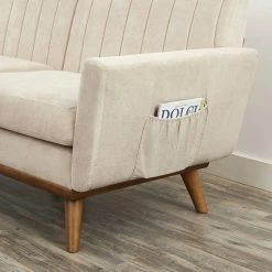 VASAGLE 3-Sitzer »LCS030«, Couch für Wohnzimmer, Beine aus Massivholz, Mid-Century Stil, 191 x 80,5 x 86 cm Beige, Grau -Vasagleaus Geschaft 54c8dec6 67b5 405b bbde 2dffc66c7e12