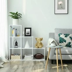 VASAGLE Raumteiler »LBC10 LBC63«, Bücherregal, Würfelregal, Leiterregal, Treppenregal, freistehend, für Büro, Wohnzimmer, Schlafzimmer Vintage, Weiß -Vasagleaus Geschaft 55bbe859 c1f2 424f 8a4a 4cde48f1aa2c