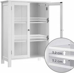 VASAGLE Vitrine »BBC80WT« Küchenschrank, Glasschrank, weiß -Vasagleaus Geschaft 55fb17a9 7490 49ab b47b 17b846c1fe45