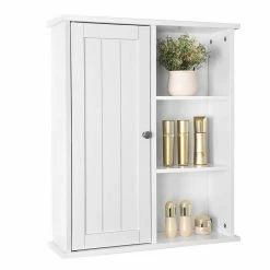 VASAGLE Badkommode »BBC20WT«, Hängeschrank, Wandschrank, Badschrank, 60 x 71 x 18 cm, weiß
