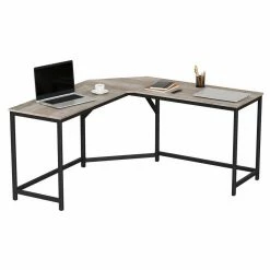 VASAGLE Eckschreibtisch »LWD73X LWD073B02«, Eckschreibtisch, L-förmiger Computertisch, Bürotisch, Arbeitszimmer, Gaming, Industrie-Design Greige, Vintage -Vasagleaus Geschaft 58eceec1 65f1 4641 9c91 cab28f5fd5b4