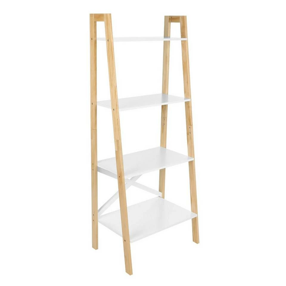 VASAGLE Standregal »LLS200N01 LLS200W01«, Bücherregal, Leiterregal mit 4 Ebenen Natur, Weiß 18 VASAGLE Standregal »LLS200N01 LLS200W01«, Bücherregal, Leiterregal mit 4 Ebenen Natur, Weiß – Bild 16