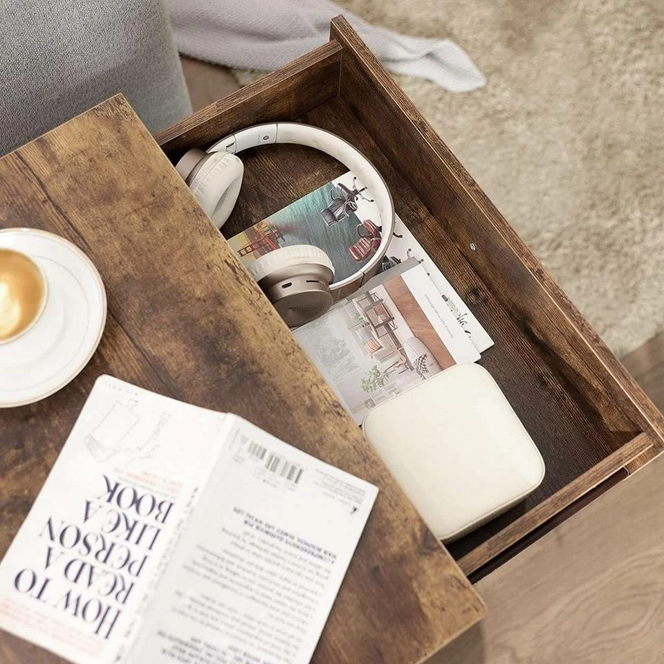 VASAGLE Nachttisch »LET71BX«, Nachttisch, Kleiner Beistelltisch, Beine aus Kiefernholz, vintage 6 VASAGLE Nachttisch »LET71BX«, Nachttisch, Kleiner Beistelltisch, Beine aus Kiefernholz, vintage – Bild 4