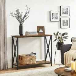 VASAGLE Konsolentisch »LNT088B01 LNT100B01«, Beistelltisch, Flurtisch, Sofatisch, 100 x 35 x 80 cm, für Wohnzimmer, Flur, vintagebraun-schwarz -Vasagleaus Geschaft 5bd2d21b 6823 4d97 acec 15fc69322a43