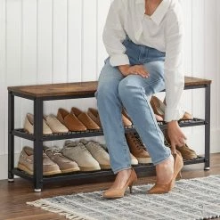 VASAGLE Schuhbank »LBS73 LBS74 LBS078«, Schuhregal mit Sitzfläche, Schuhablage, Flur, verschiedene Größen, vintage Grau -Vasagleaus Geschaft 5c986a8d 3aaa 488a b029 01304740bf25