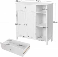 VASAGLE Kommode »BBC142W01«, Sideboard Badezimmerschrank, Badschrank, weiß -Vasagleaus Geschaft 5ea1100c a09c 42c1 9779 3076239e032c