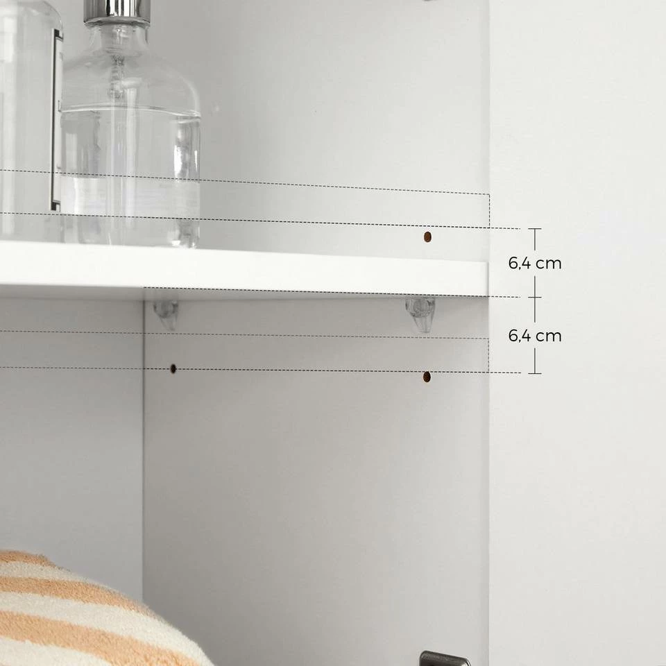 VASAGLE Badkommode »BBK140W01«, Badezimmerschrank, Sideboard mit Schublade, Badezimmer, Flur, 60 x 30 x 80 cm, weiß 9 VASAGLE Badkommode »BBK140W01«, Badezimmerschrank, Sideboard mit Schublade, Badezimmer, Flur, 60 x 30 x 80 cm, weiß – Bild 7