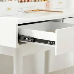 VASAGLE Schminktisch »RDT173W01«, Frisiertisch,Kosmetiktisch mit 10 Glühbirnen und gepolsterter Hocker, Massivholzbeinen -Vasagleaus Geschaft 61669b5f 6cd5 4bfd aff0 c84bca0f6d22